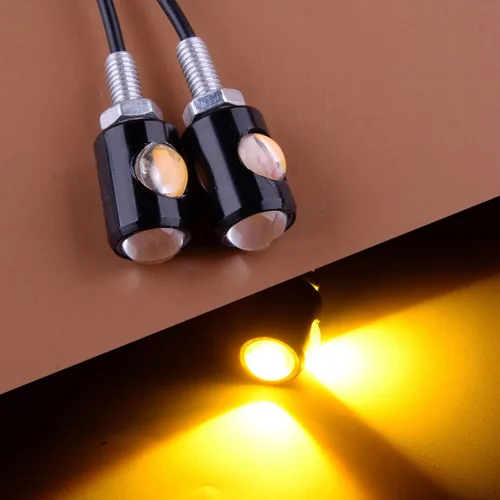 Miniatura 2 de 2 unids 12 V mini perno LED motocicleta intermitente indicador intermitente matrícula luces universales