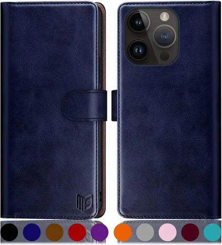 Miniatura 10 de SUANPOT Diseño para iPhone 15 Pro Max 6.7 pulgadas Funda tipo cartera con tarjetero de crédito RFID, funda de piel sintética para mujeres y hombres