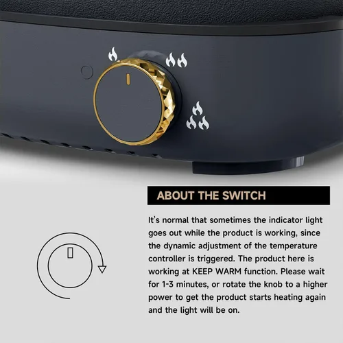 Miniatura 4 de Dezin Olla eléctrica Shabu Shabu con olla extraíble, olla caliente antiadherente de 4 litros con control de doble potencia, olla eléctrica con tapa