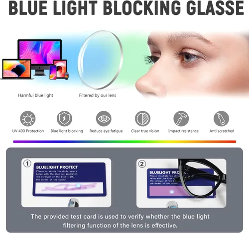 Miniatura 4 de Eyekepper Gafas de lectura con bloqueo de luz azul, diseño calado con bisagras de resorte sin tornillos, paquete de 6 lectores de gran