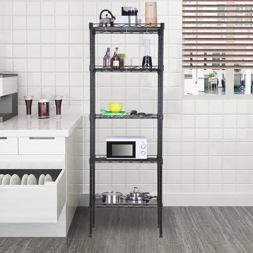 Miniatura 2 de BestOffice Estantería de Alambre de Metal Ajustable Certificada NSF, Unidad de Almacenamiento para Espacios Pequeños, Restaurante, Garaje, Despensa