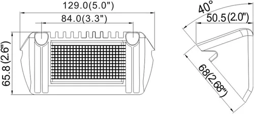 Miniatura 2 de Raycharm Lámpara LED de trabajo exterior de 5 pulgadas para caravana y barco marino, haz de inundación de ángulo descendente de 40°, blanco cálido