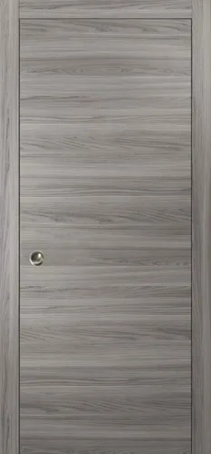 SARTODOORS Puerta de bolsillo moderna de 36 x 80 pulgadas | Planum 0010 Ginger Ash | Marcos de molduras y tiradores de rieles | Armario interior de