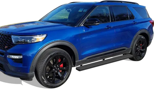 Miniatura 6 de APS Estribos Nerf de acero inoxidable con recubrimiento en polvo negro de 5 pulgadas, escalones laterales compatibles con Ford Explorer