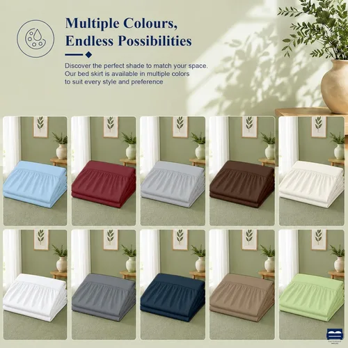 Miniatura 7 de Falda de Cama para Dormitorio Cottingon, 100% Microfibra, Blanca, Individual XL - 76 cm de Caída
