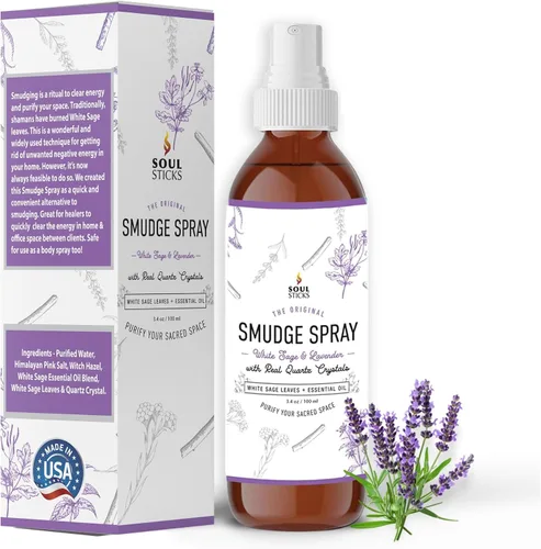 Miniatura 13 de SOUL STICKS Spray de Palo Santo y Sándalo para Limpieza y Energía Negativa Spray de Palo Santo 3.5oz con Cristales de Cuarzo Reales Spray