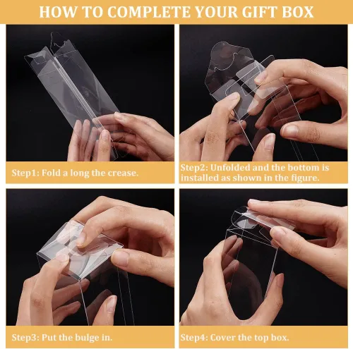 Miniatura 4 de BENECREAT 30 cajas de regalo transparentes de 6 x 2 x 2 pulgadas, cajas de embalaje de regalo para bodas y postres