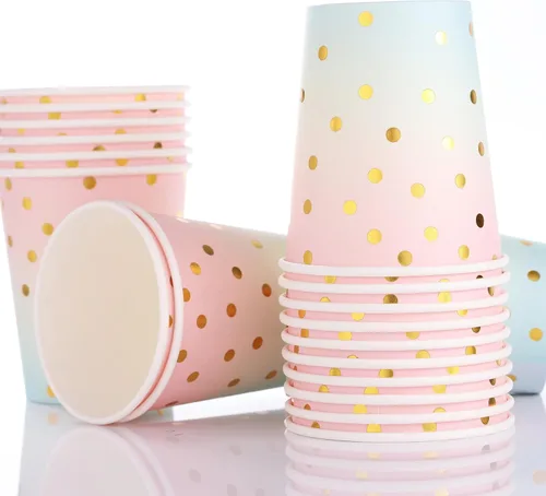 Miniatura 3 de Suministros de fiesta pastel arco iris pastel platos de papel para fiestas, vasos, servilletas, juego de vajilla para decoraciones de fiesta pastel