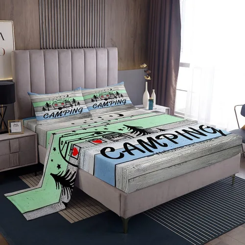 Miniatura 20 de Erosebridal American Flag Bed Sheets Twin Army Green Camo Deep Pocket Fitted Sheet for Kids Boys Girls Bear Claw Hunting Theme Bedding Set Camoflage