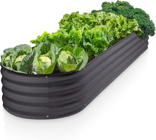 Miniatura 12 de Plant & Plot Camas de jardín elevadas galvanizadas para exteriores/ 8 x 2 × 1 pie Plantador elevado Camas elevadas para jardinería, verduras