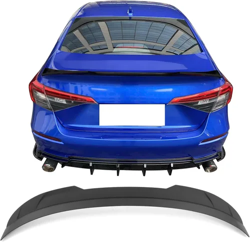 Miniatura 11 de IKON MOTORSPORTS, alerón para cajuela compatible con Honda Civic Sedán 4 puertas 2022-2026, alerón trasero estilo FE-C de fibra de carbono