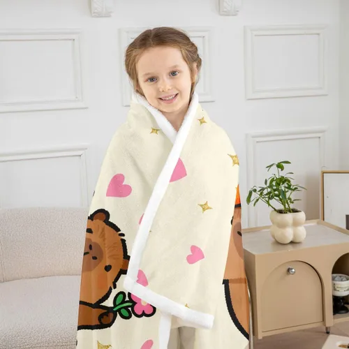 Miniatura 2 de Erosebridal Funny Capybaras Blanket Capybara Lover Gifts Cute Fleece Blanket for Kids Girls Boys, Capybara Decorations Blankets 40"x50", Kawaii