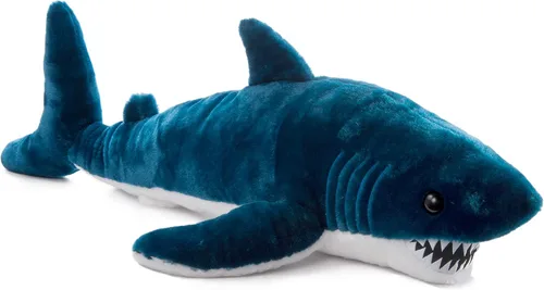 The Petting Zoo Mako - Peluche de tiburón, regalos para niños, animales salvajes del océano Onez, juguete de peluche de tiburón de 32 pulgadas