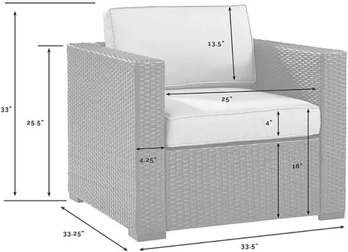 Miniatura 3 de Crosley Furniture Biscayne - Silla de exterior, sillas de mimbre para patio, porche, terraza, balcón, patio trasero, color marrón con cojines
