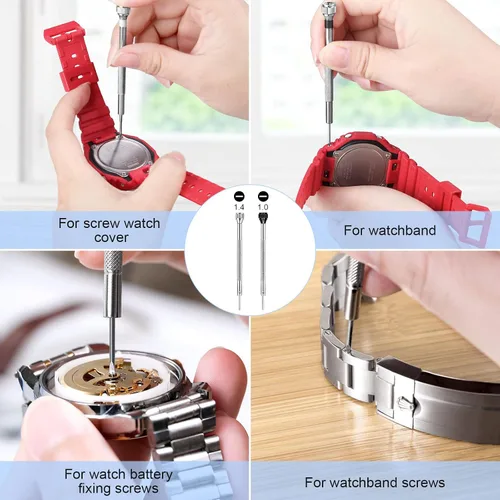 Miniatura 4 de JOREST Kit de reparación de relojes, para reemplazo de batería de reloj y ajuste de correa de reloj y limpieza de relojes, removedor de espalda
