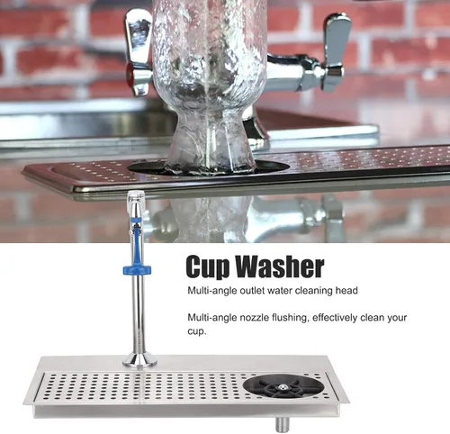 Miniatura 7 de Topyond Enjuague de vidrio, lavadora comercial de vasos de acero inoxidable con salida de agua multiángulo, enjuague para jarra para bar