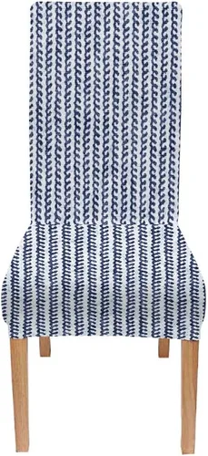 Miniatura 20 de CAPSCEOLL - Juego de 2 fundas para sillas elásticas, extraíbles y lavables, fundas para sillas Parson para sala de estar, comedor, cocina
