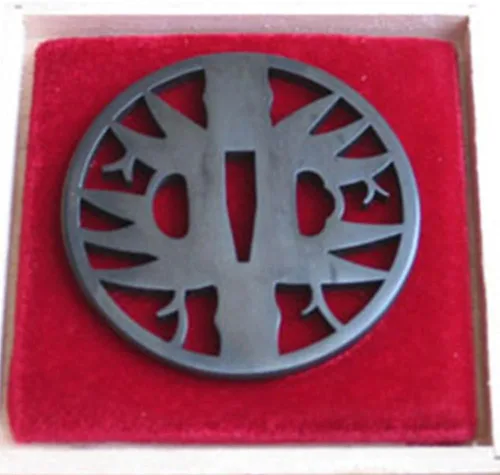 Miniatura 10 de Handmade Sword - Espada Samurai de aleación de hierro Tsuba, con caja de madera, para espadas Katana Wakizashi iron alloy tsuba hand guard, choose