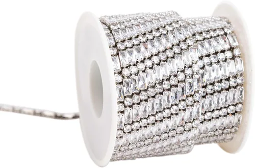 Miniatura 41 de KAOYOO 10 yardas de diamantes de imitación de circón de 0.079 pulgadas para manualidades de costura, decoración de bricolaje