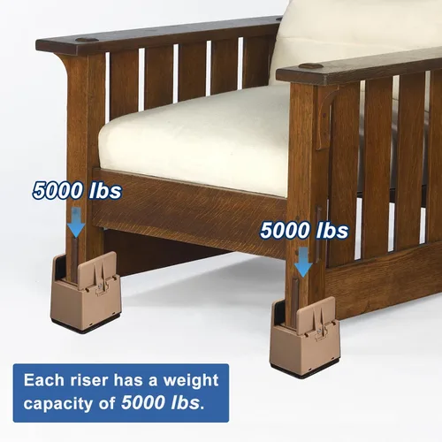 Miniatura 4 de uxcell Elevadores de cama de 2 pulgadas con abrazadera de tornillo ajustable, 4 elevadores de muebles para cama, escritorio, sofá, mesa, apto