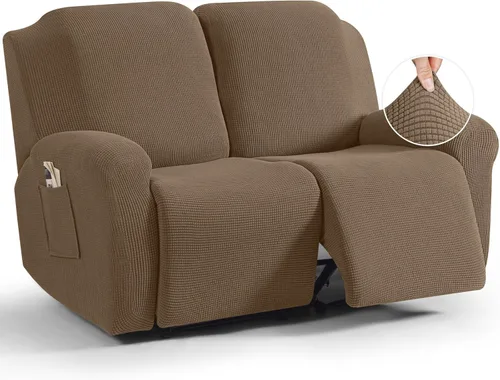 Miniatura 39 de TAOCOCO Funda reclinable de 4 piezas, funda elástica para sofá reclinable de 4 piezas, funda reclinable con 1 asiento, protector suave, fundas