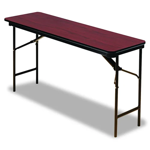 Miniatura 5 de Iceberg OfficeWorks - Mesa plegable de madera laminada comercial, mesa rectangular multiusos de 60 pulgadas, parte superior gris y marco de carbón