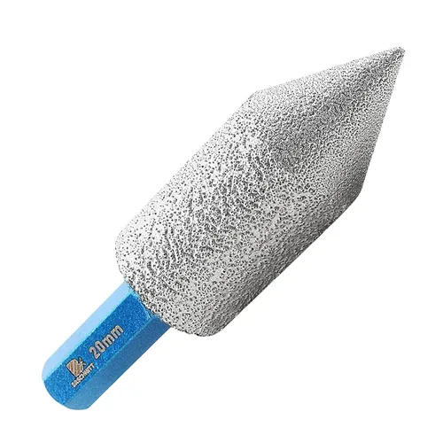 Miniatura 20 de Broca biseladora de diamante, brocas de fresado de dedo de diamante, BRSCHNITT 0-1 3/8 pulgadas (0.000 in-1.378 in) con rosca 5/8-11 para agrandar