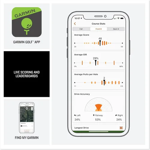 Miniatura 6 de Garmin 010-03010-01 Approach S50, reloj inteligente avanzado con GPS de golf, pantalla AMOLED, paquete de características en el campo con paquete