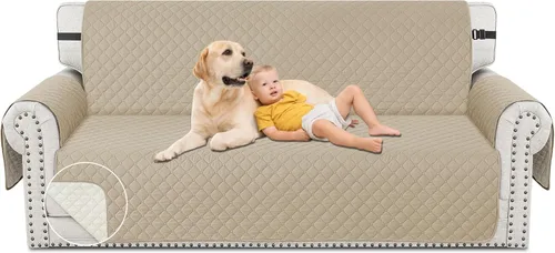 Miniatura 33 de XINEAGE Funda para Loveseat Reclinable Resistente al Agua, Fundas para Loveseat Reclinable de 2 Asientos con Bolsillos, Funda Protectora para Café