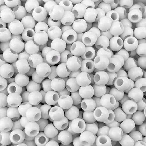 Miniatura 13 de 1000 cuentas redondas de acrílico negro de 0.315 in de diámetro con agujero de 0.079 in