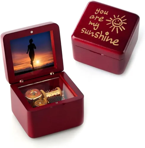 Miniatura 7 de Caja de Música de Marco de Fotos Mini con Grabado Láser Mecanismo Vintage, Regalo para el Día de la Madre Día de San Valentín Día del Niño Ceremonia