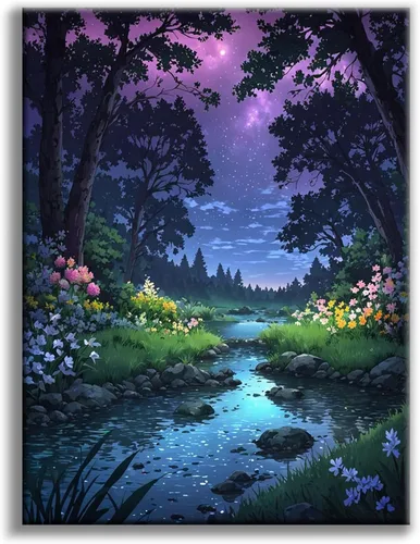 Miniatura 21 de Kits de pintura de diamantes de cielo estrellado Offito para adultos, kits de pintura de diamantes 5D Aurora Lake para principiantes, fantásticos