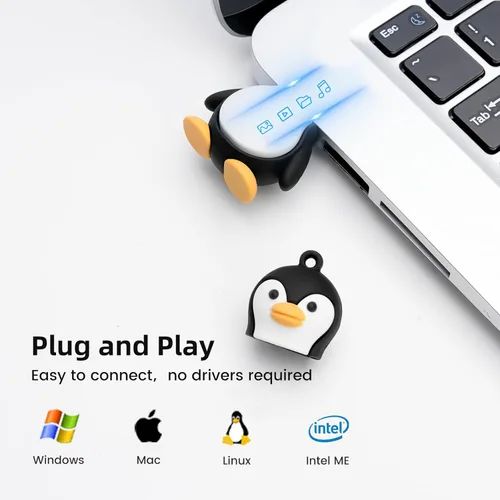 Miniatura 3 de Unidad flash USB de 32 GB modelo de pingüino lindo USB Drive USB 2.0 Memory Stick para almacenamiento de datos externo