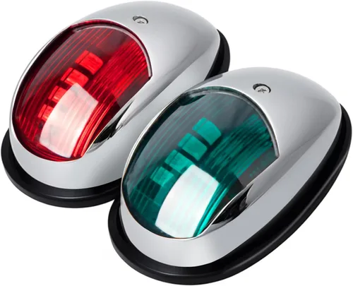 Miniatura 8 de Obcursco Luces de Navegación para Barco, LED Rojo y Verde de Montaje Vertical para Proa y Popa, Luces Marinas Impermeables IP67 para Pontones, Negro