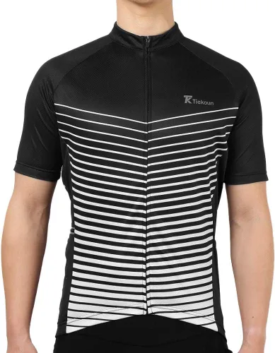 Miniatura 7 de Camisetas de ciclismo para hombre, camisetas de ciclismo de manga corta, chaqueta de bicicleta con cremallera completa