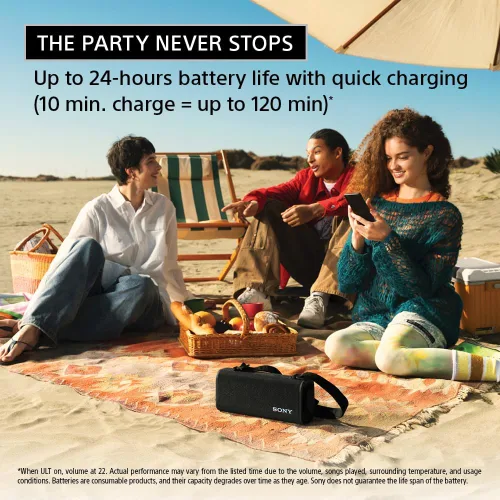 Miniatura 6 de Sony ULT Field 3 - Altavoz inalámbrico portátil Bluetooth, IP67 a prueba de agua, polvo, óxido y golpes con graves mejorados, batería de 24 horas