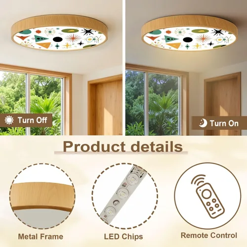 Miniatura 4 de Flush Mount Ceiling Light Fixture Mid century shapes molecule nuclear age space colorful retro set Dimmable LED Close to Ceiling Light Fixtures