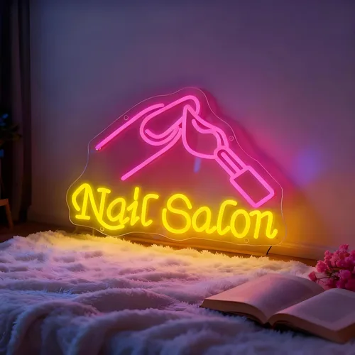 Miniatura 13 de Letrero de neón con texto en inglés «Happy Music» para decoración de pared, letras iluminadas para negocios, letreros de fiesta de cumpleaños