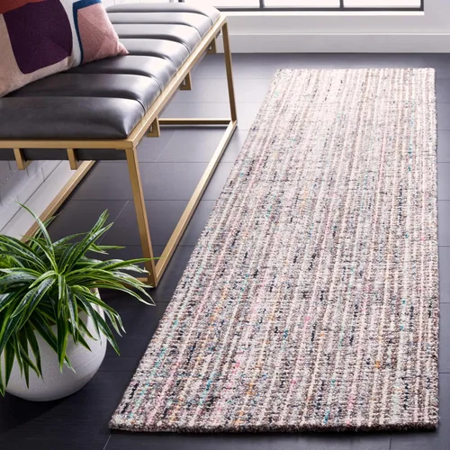 SAFAVIEH Abstract Collection - Alfombra de pasillo de 8 pies, diseño moderno, ideal para zonas de alto tráfico en pasillo, baño y cocina (ABT489F-28)