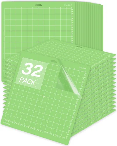 Gwybkq Paquete de 32 alfombrillas de corte de agarre estándar a granel, 12 x 12 pulgadas, compatibles con máquinas Cricut, valor máximo para