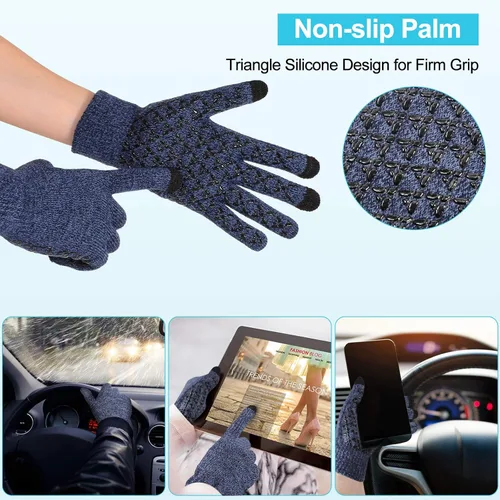 Miniatura 4 de Conjunto de guantes de invierno con forro polar para hombre y mujer