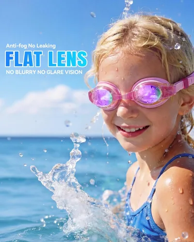 Miniatura 2 de Aegend - Paquete de 2 gafas para niños, gafas de natación para niños de 4 a 16 años, niños y niñas jóvenes, gafas de piscina antivaho, impermeables