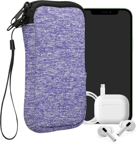 Miniatura 75 de kwmobile Funda universal para teléfono tamaño XS - 3,5/4 pulgadas - Funda de neopreno para teléfono inteligente con cremallera - Funda impermeable