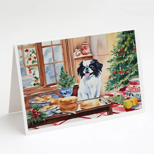 Miniatura 133 de Caroline's Treasures DAC3884GCA7P Paquete de 8 tarjetas en blanco de Navidad con galletas de husky siberiano Tarjetas de felicitación con sobres