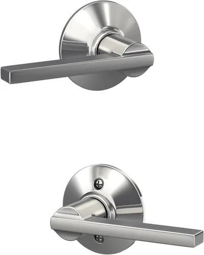 Miniatura 14 de Schlage F10 LAT 626 CEN Latitude - Manilla de puerta con moldura Century, cerradura de paso para pasillo y armario, cromo satinado