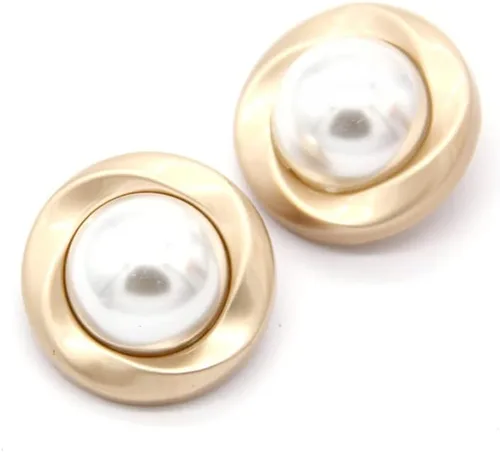 Miniatura 18 de 5 piezas de botones de oro con perlas de metal para mujer, botones para abrigo de suéter, decoración para ropa, accesorios de costura y manualidades