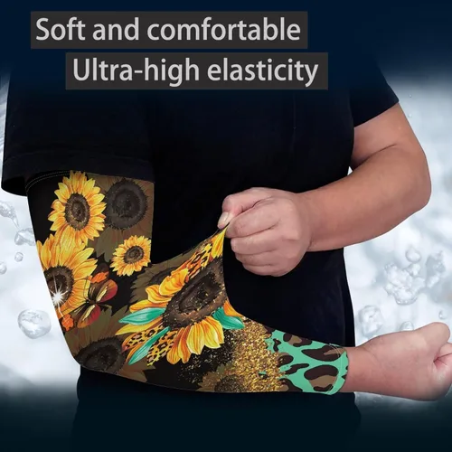 Miniatura 52 de CLOHOMIN Mangas para brazos, protección solar, mangas de compresión, cubierta de tatuaje para mujeres y hombres, manga deportiva atlética refrescante