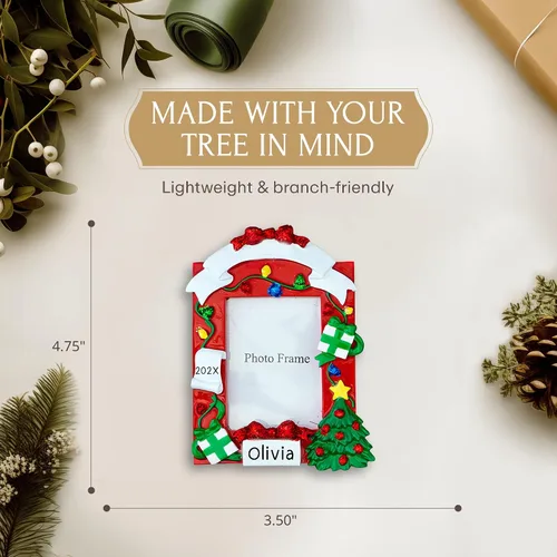Miniatura 4 de Marco de fotos personalizado 2026 Adornos de Navidad personalizados las 24 horas para árbol Marco de fotos rojo personalizado regalo de recuerdo