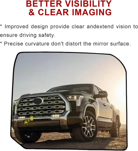 Miniatura 4 de Reemplazo del espejo lateral del conductor con detección de punto ciego para Toyota Tundra 2022-2023, retrovisor lateral superior izquierdo