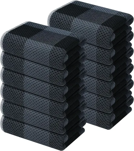 Miniatura 51 de Mordimy Toallas de cocina 100% algodón con tejido de gofre, 13 x 28 pulgadas, paños de cocina súper suaves y absorbentes para secar platos, paquete
